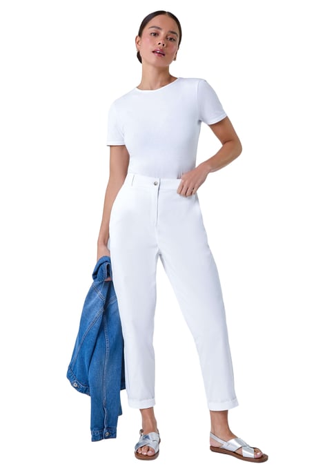 Petite Cotton Blend Stretch Chino Trousers