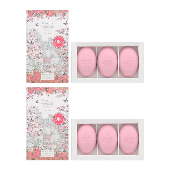 Woods Of Windsor True Rose Luxury Soap 3 x 60g x 2