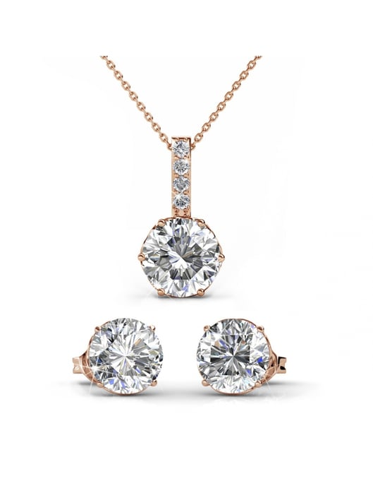Conjuntos Kristine - Oro rosa y cristal - Image 1