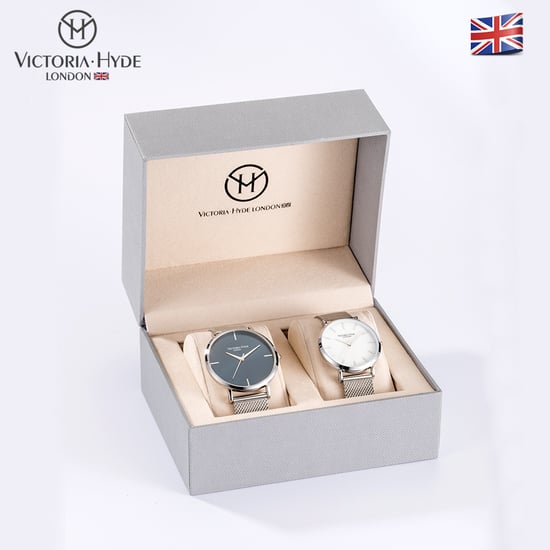 VICTORIA HYDE Couple Watches Gift Set Silver - Image 3