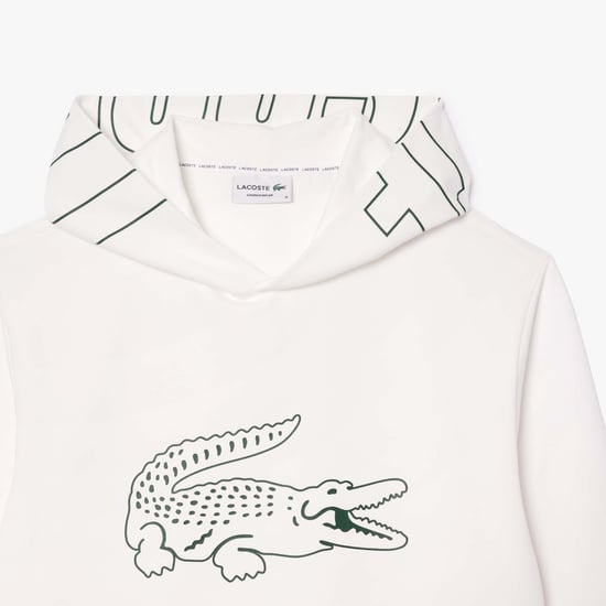 Men's Lacoste Loungewear Hoodie in Cream
