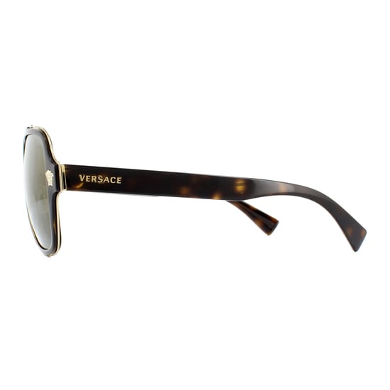 Versace Sunglasses VE2199 12524T Dark Havana Dark Grey Mirror Gold