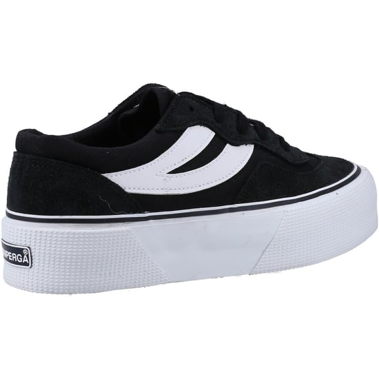 Superga 3041 Revolley Colorblock Platform Leather Women's Black/White Trainers - Image 2
