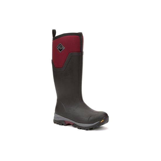 Muck Boots Arctic Ice Tall Rubber Black/Maroon Wellington Boots - Image 1