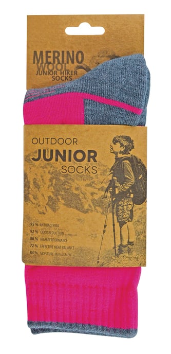 Calcetines Senderismo Lana Merino Niños | Comodo | Calcetines Anti Ampollas - Rosa - Image 2