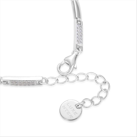 Luxenter kinusi bracelet in 925 sterling silver and shiny rhodium-plated zirconia finish