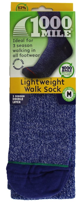 1000 Mile - Calcetines de senderismo ligeros Repreve para hombre que absorben la humedad y antiampollas - Ultramarine Marl - Image 2