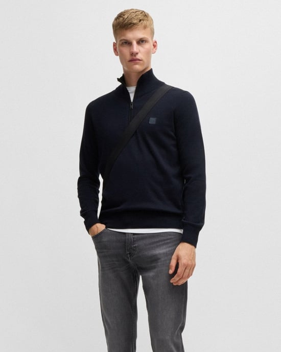 BOSS Orange Kanobix S Mens 1/4 Zip Jumper - Image 2