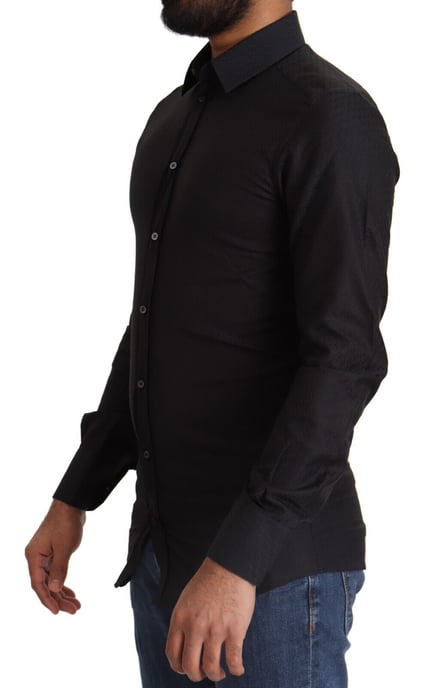 Camisa Formal Slim de Algodón Negro GOLD de Dolce & Gabbana para Hombre - Image 2