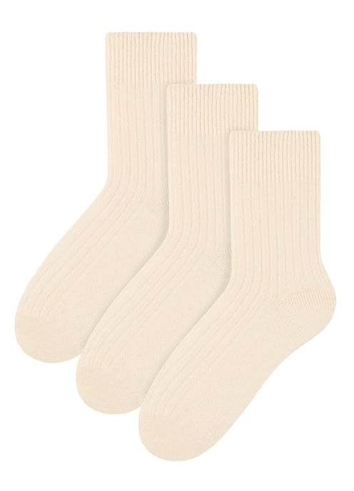 3 Pares de Calcetines de Lana para Mujer - Crudo - Image 1