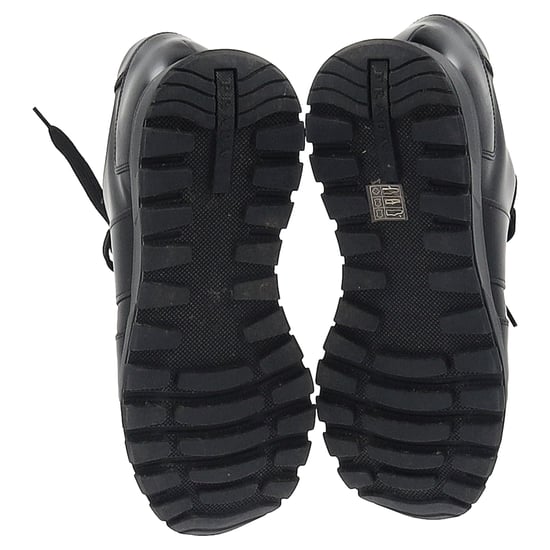 Prada Prax 01 Lace-Up Low-Top Sneakers in Black Calfskin Leather - Image 6