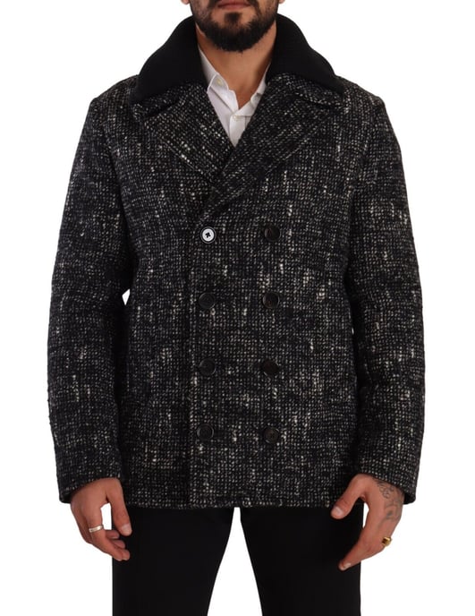 Abrigo de lana negro de doble botonadura de Dolce & Gabbana para hombre - Image 1