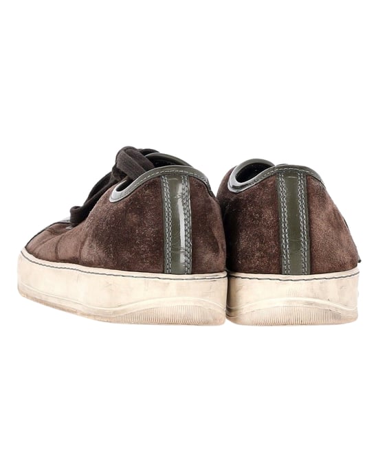 Lanvin Classic Tennis Sneakers in Brown Suede - Image 3
