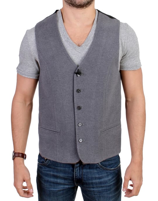 Costume National Gray cotton blend casual vest