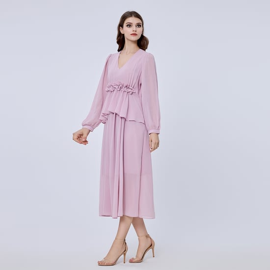Long ruffle chiffon dress - Image 3