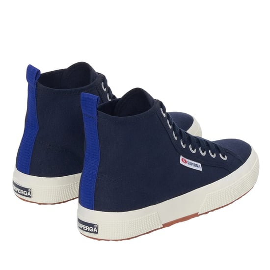 Superga Unisex Adult 2750 Cotton Mid Cut High Tops (Navy/Spectrum Blue/Avorio) - Image 2