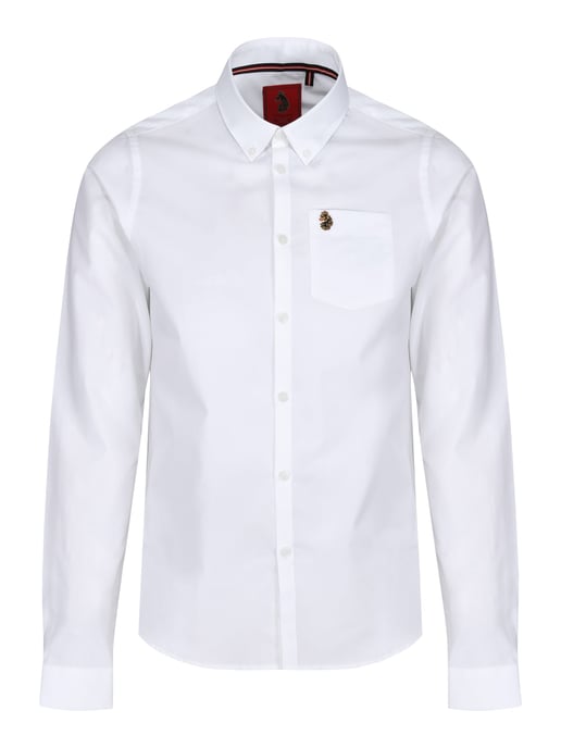 Luke 1977 Telford Tailored Fit Smart Shirt White