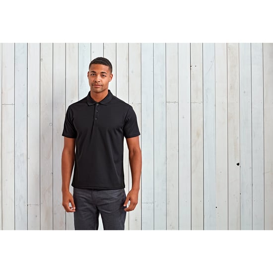 Premier Mens Sustainable Polo Shirt (Black) - Image 3