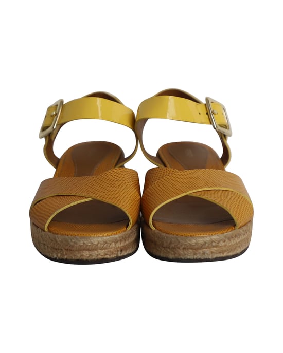 Fendi Cross Ankle Strap Sandals in Multicolor Patent Leather - Image 2