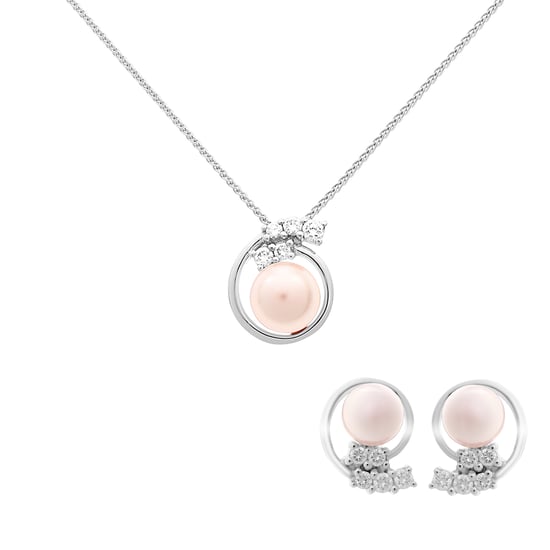 Orphelia 'Alanna' Women's 925 Sterling Silver Set: Chain-Pendant + Earrings - Silver SET-7117 - Image 1