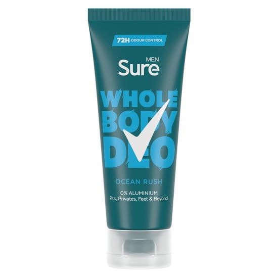 Sure Men Whole Body Deodorant Cream Ocean Rush with 72H Odour Control 75ml, 6 Pk