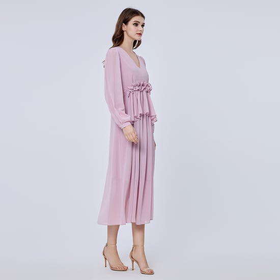 Long ruffle chiffon dress - Image 2