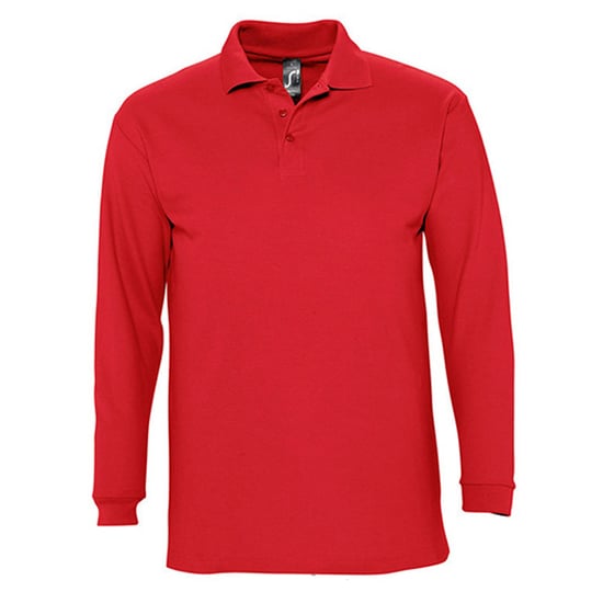 SOLS Unisex Adult Winter II Long-Sleeved Polo Shirt (Red) - Image 1