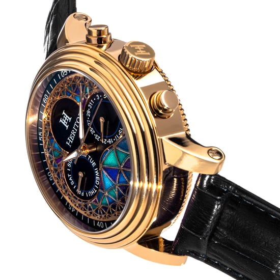Heritor Automatic Legacy Leather-Band Watch w/Day/Date