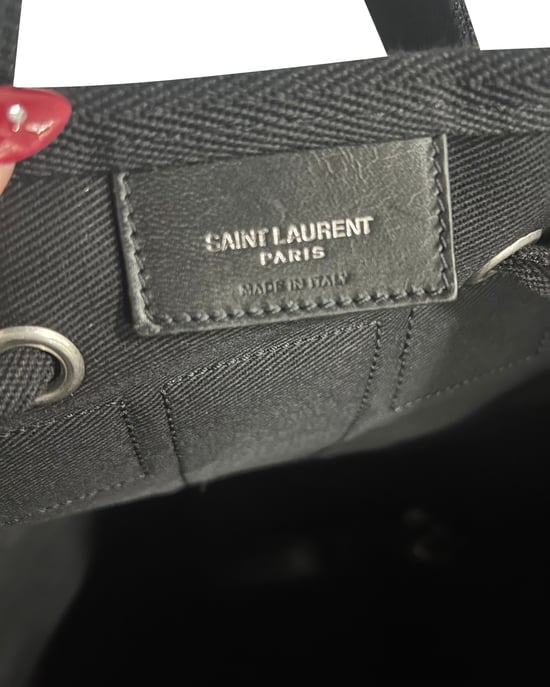 Saint Laurent Rive Gauche Backpack in Black Canvas - Image 5