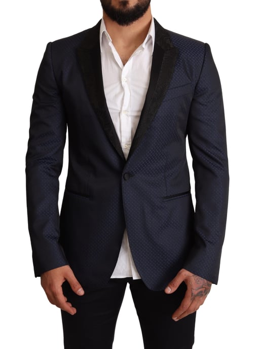 Chaqueta Blazer MARTINI Slim Fit de Lana Azul para Hombre de Dolce & Gabbana - Image 1