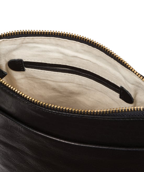 'Nikita' Black Leather Cross Body Bag