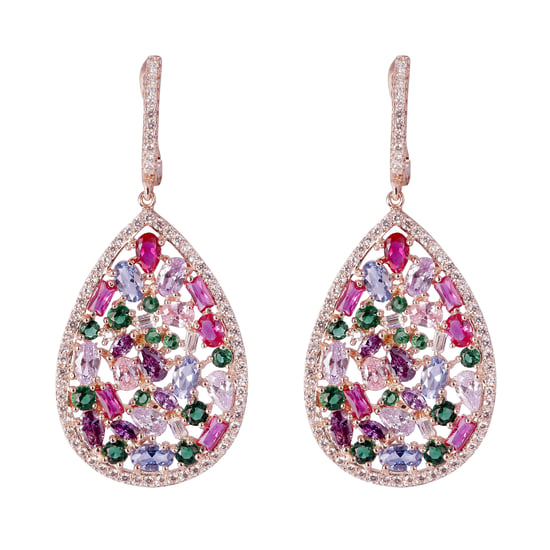 Orphelia 'Elora' Women's 925 Sterling Silver Drop Earrings - Rose ZO-7429 - Image 2