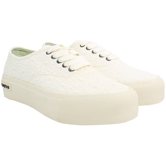 Zapatos Blancos para Mujeres Seavees Legend Platform con Bordado - Image 2