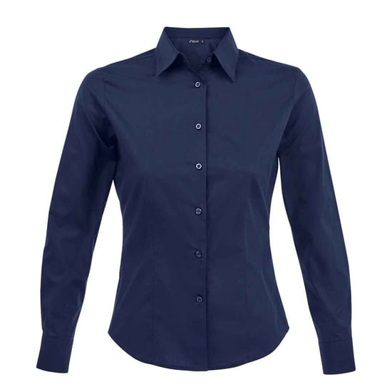 SOLS Womens/Ladies Eden Stretch Long-Sleeved Business Shirt (Dark Blue) - Image 1