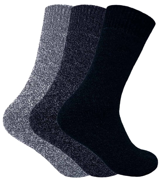 3 Pares Hombres Suela Acolchada Invierno Caliente Lana Térmica Caminar Bota Calcetines - Image 1