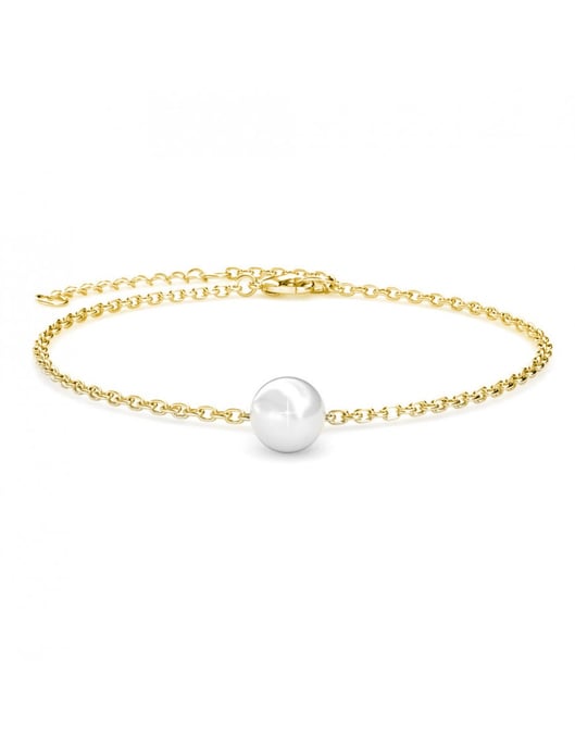 Pulsera de Perlas de Cristal - Oro y Cristal - Image 1