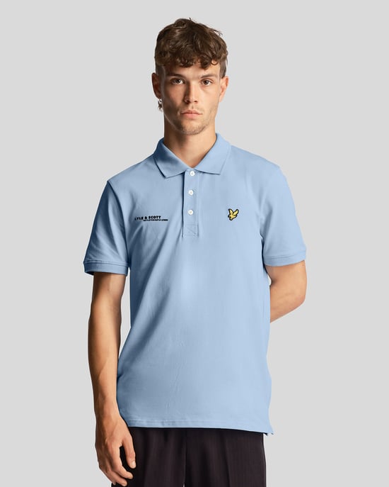 Lyle & Scott men's polo shirt with matching print in blue
