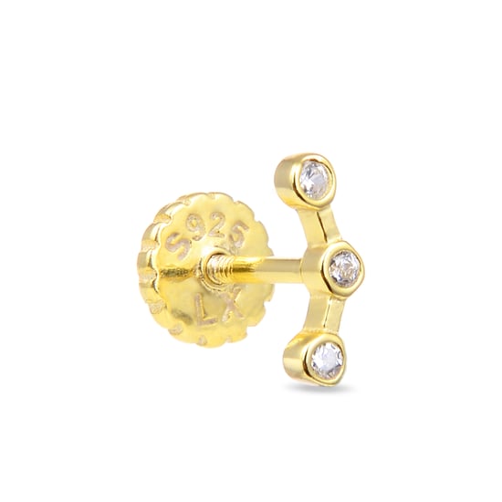 Piercing Luxenter, qant de plata de ley 925 y circonita brillante con acabado en baño de oro amarillo de 18 quilates - Image 2
