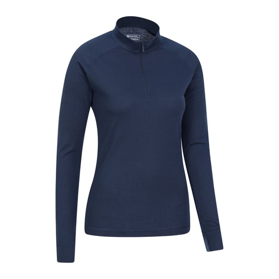 Mountain Warehouse Womens/Ladies Talus Zip Neck Long-Sleeved Thermal Top (Navy) - Image 2