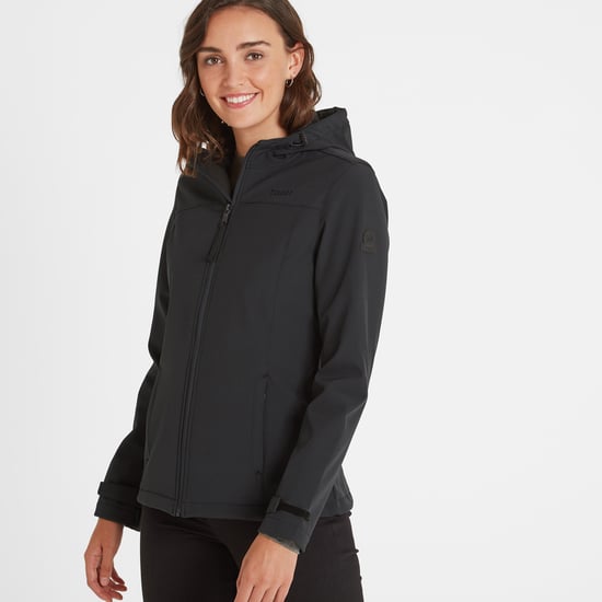 Keld Womens Softshell Hoodie Black - Image 1