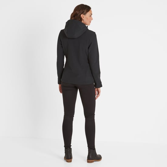 Keld Womens Softshell Hoodie Black - Image 2