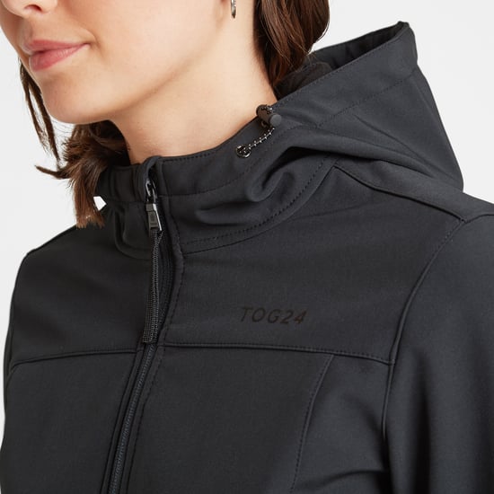 Keld Womens Softshell Hoodie Black - Image 4