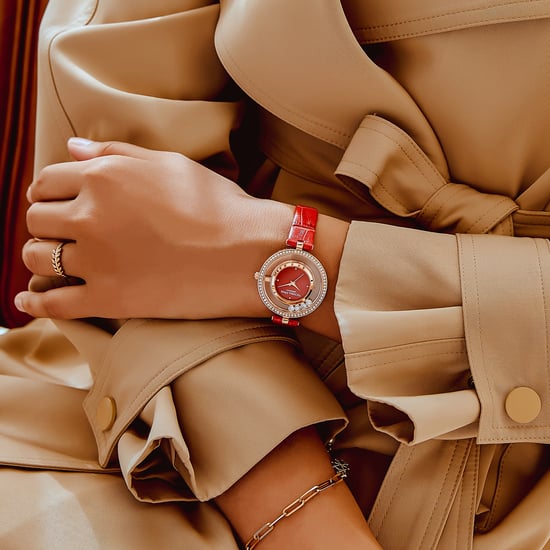 VICTORIA HYDE Ladies Watches Small Dial Analog Quartz Woman Watches with Clear Crystal Elegant Gold Watch for Woman, red crystal - Image 4