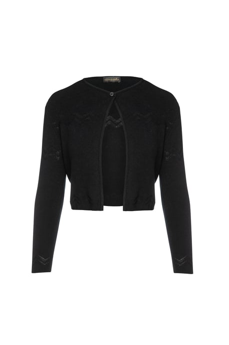 Zigzag Black Knit Cardigan