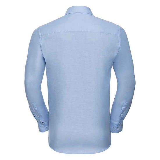 Russell Collection Mens Oxford Tailored Long-Sleeved Formal Shirt (Oxford Blue) - Image 2