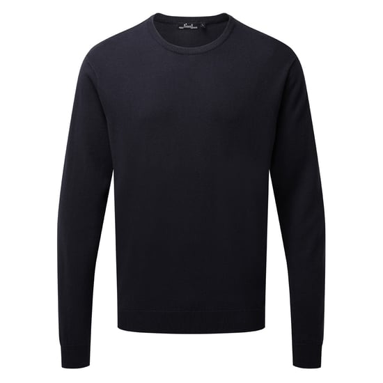 Premier Adults Unisex Cotton Rich Crew Neck Sweater (Navy) - Image 1