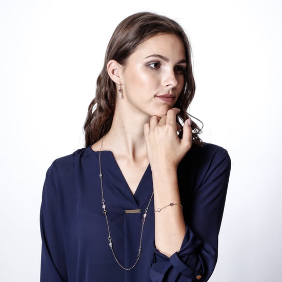 Orphelia 'Fawn' Women's 925 Sterling Silver Set: Chain + Bracelet + Earrings - Rose SET-7410 - Image 6