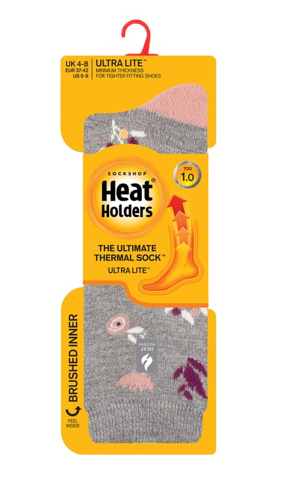 Heat Holders - Calcetines térmicos de mujer con diseño de hilo interior cepillado Ultra Lite - Gris (Sidari) - Image 2
