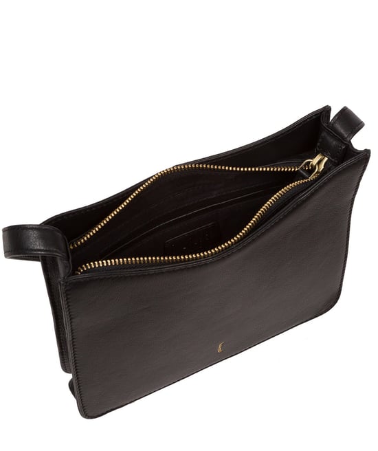 'Ava' Black Leather Grab Bag