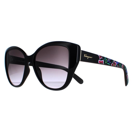 Salvatore Ferragamo SF912S 001 negro con estampado floral gris degradado gafas de sol - Image 2